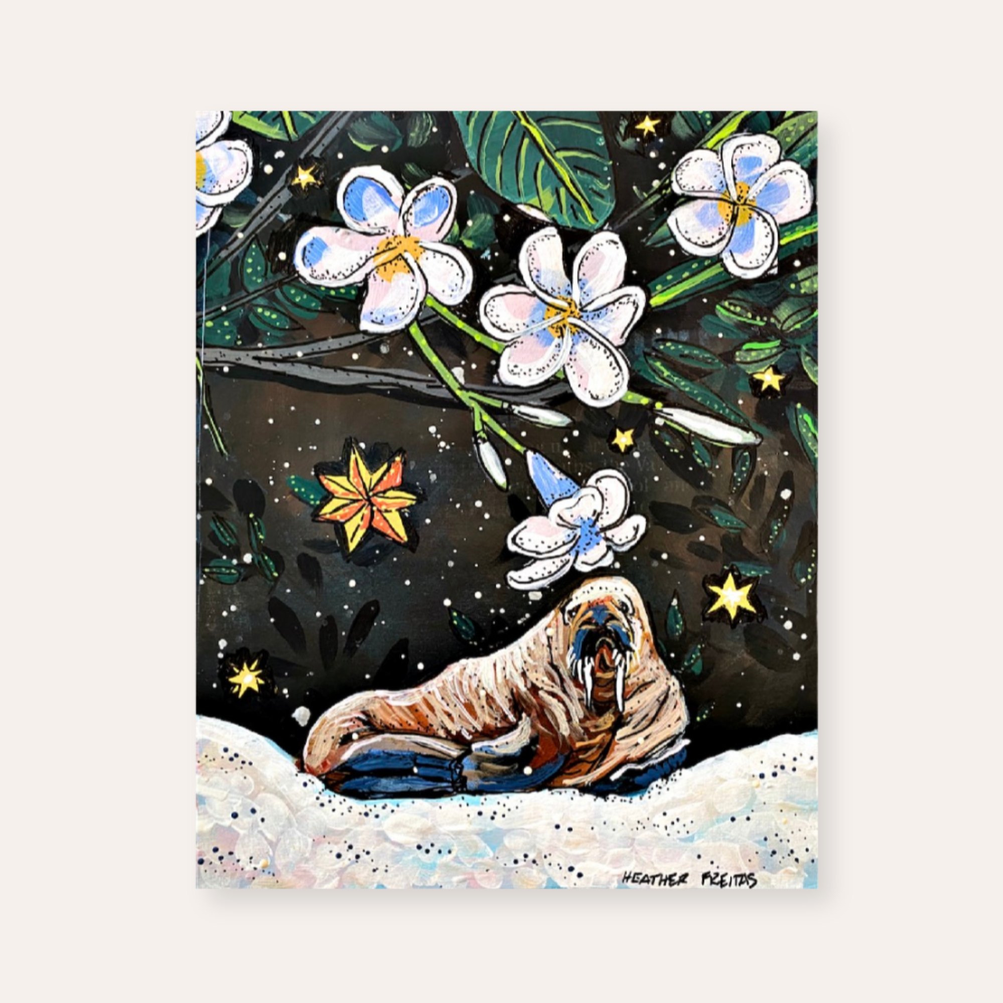 Plumeria Walrus ( Original Painting )