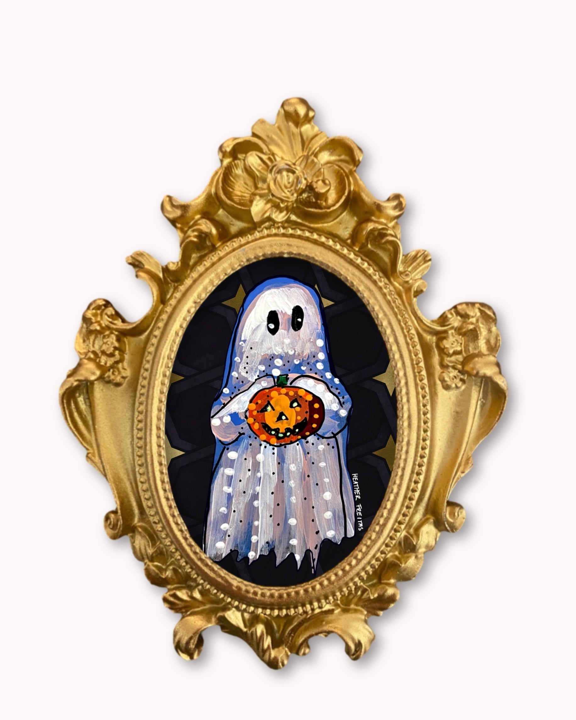Pumpkin Ghost - Mini framed print