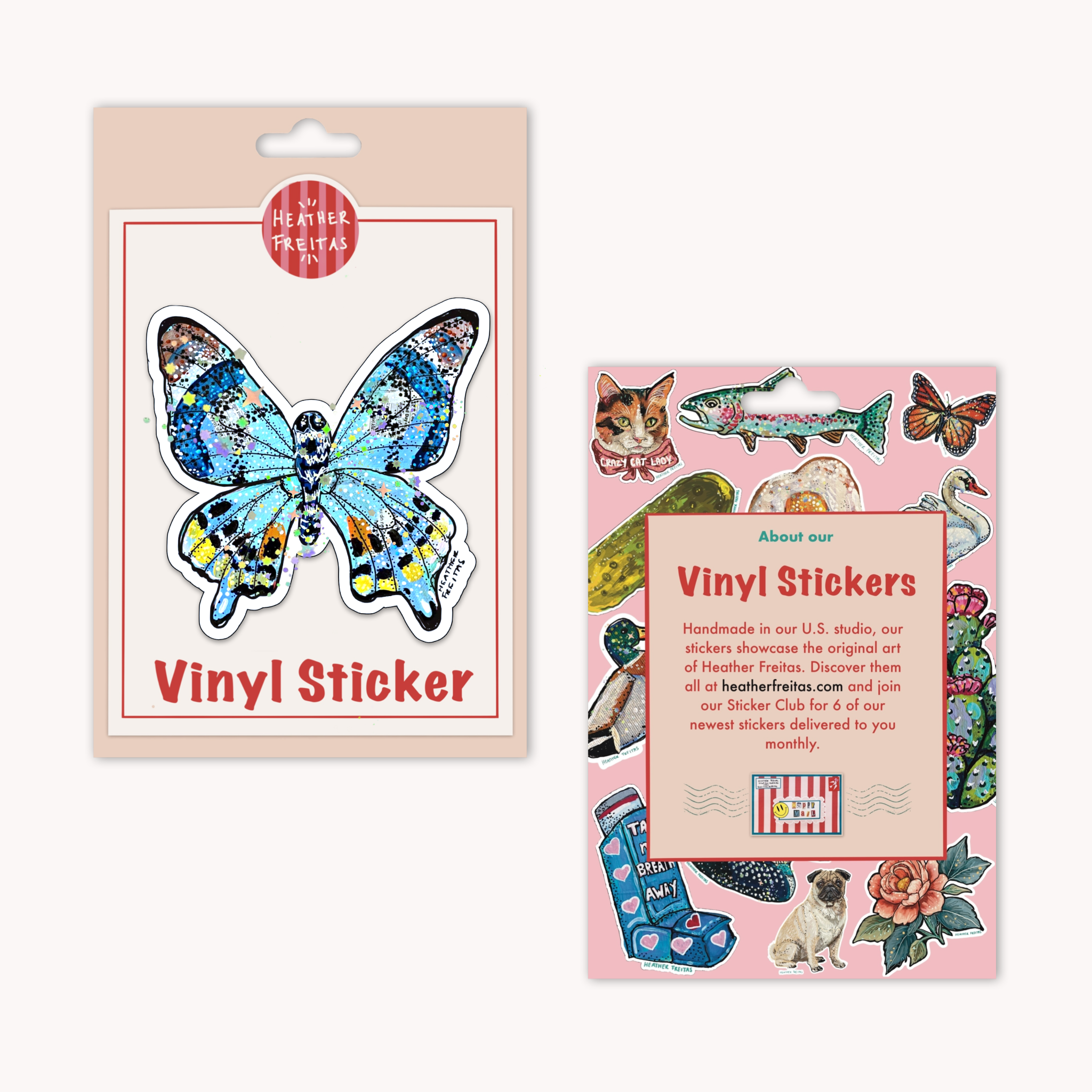Tropical Blue Butterfly Sticker