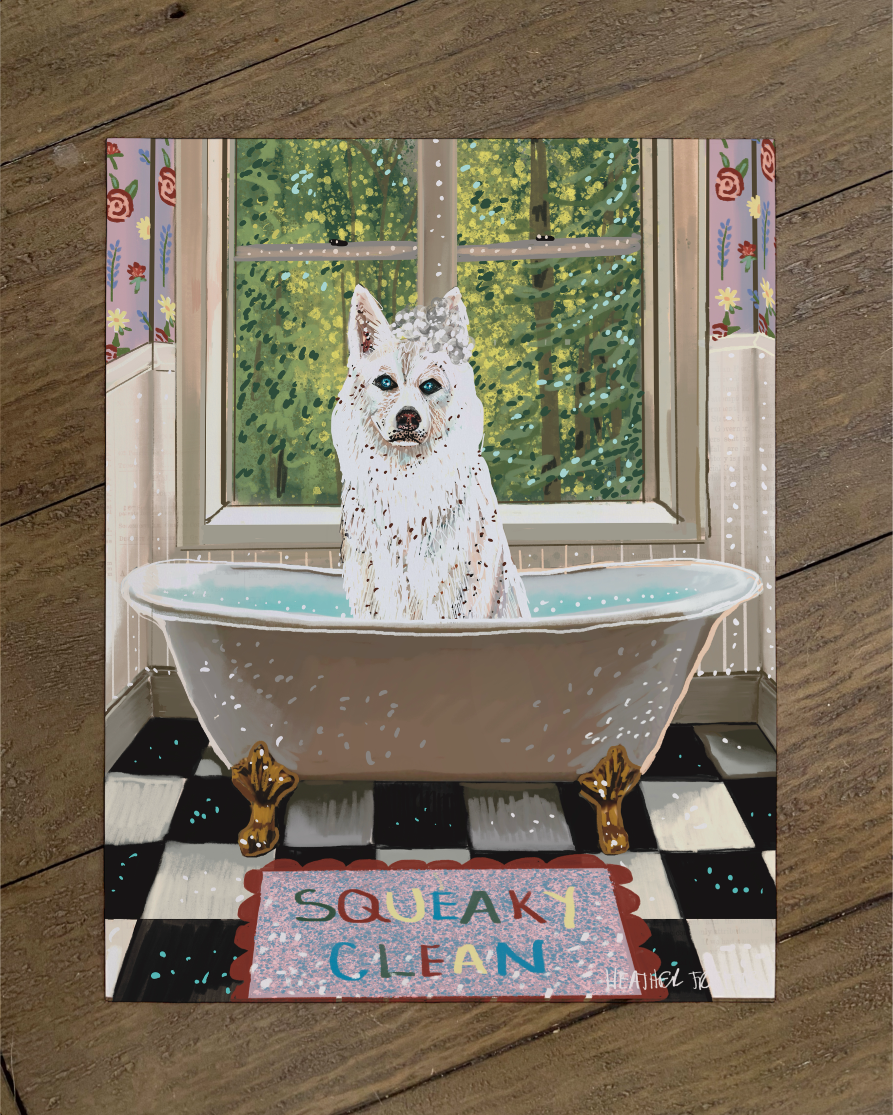 Husky - Build Your Own Pet Portrait Paper Print