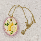 Lemon Hand Painted Ceramic Necklace