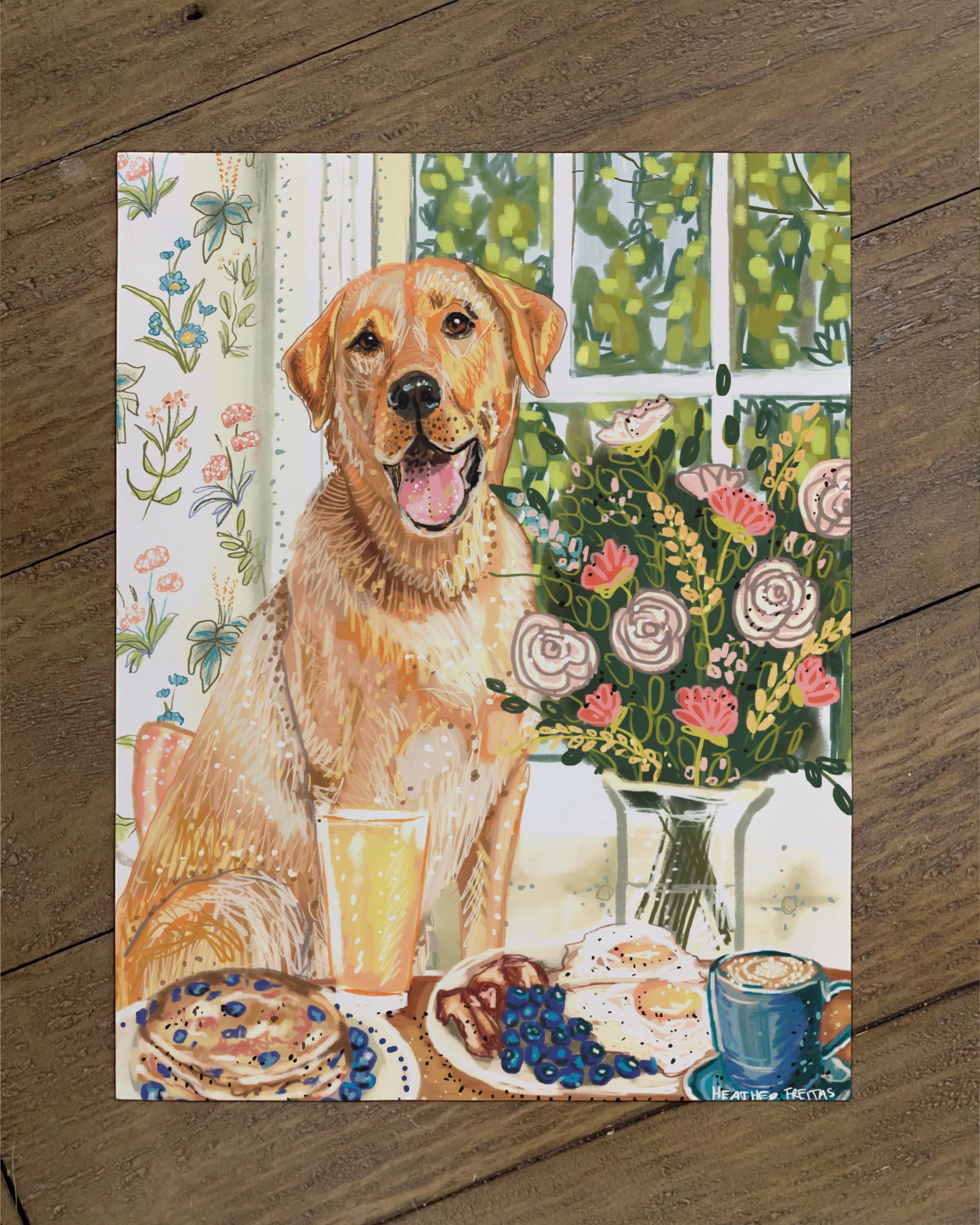 Labrador - Build Your Own Dining Dog Paper Print