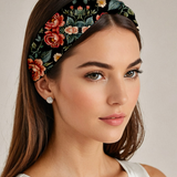 Moody Vintage Floral Silk Charmeuse Scarf