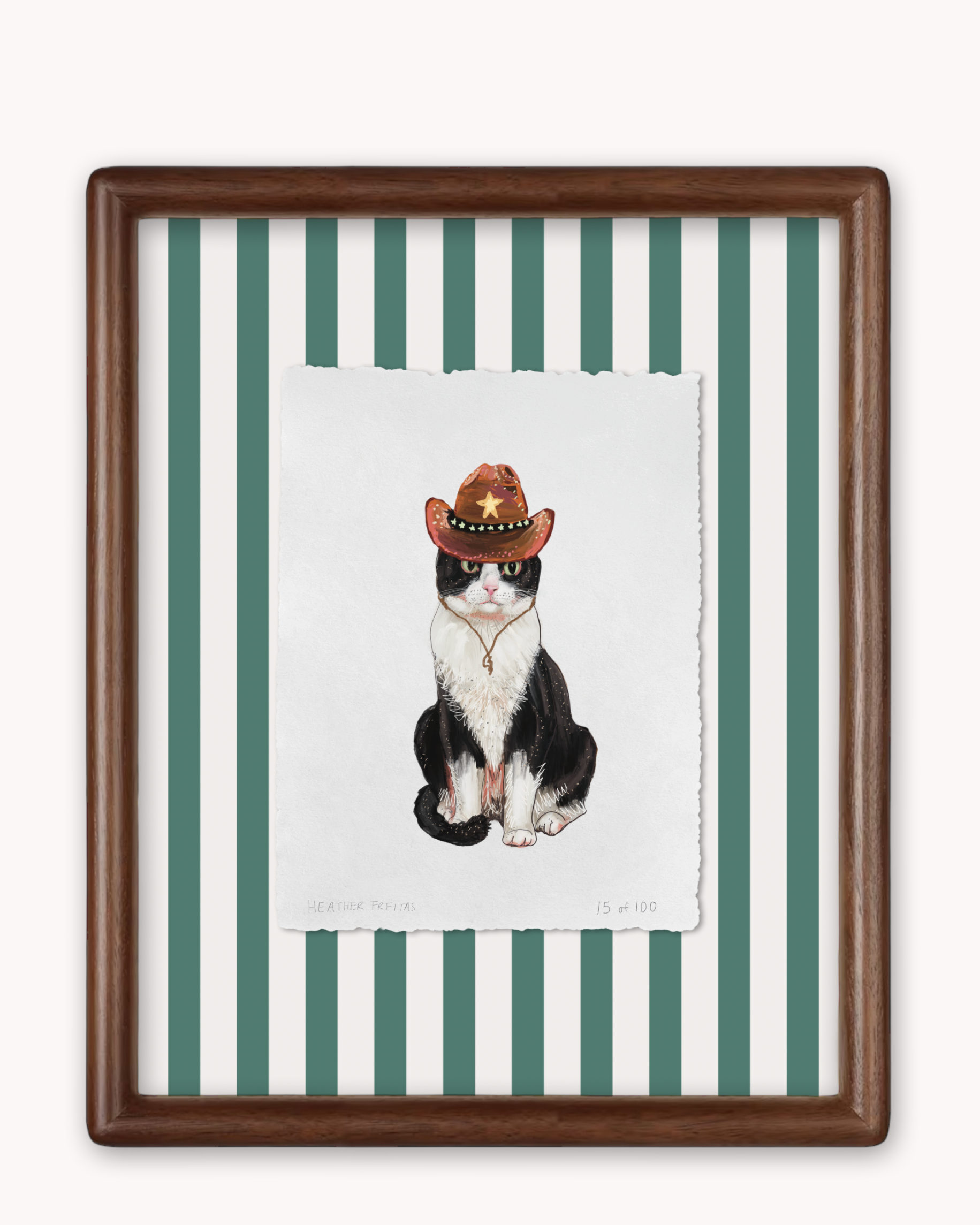 Cowboy Cat Limited Edition Framed Print