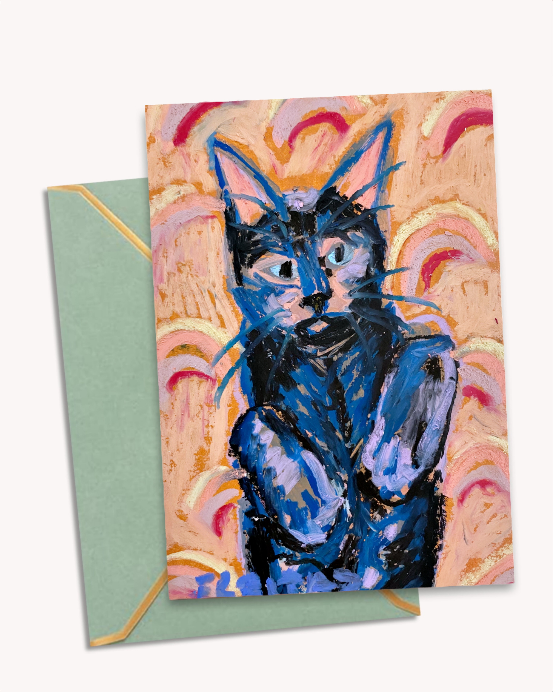 Rainbow Werewolf Cat - Greeting Card / Fine Art Print