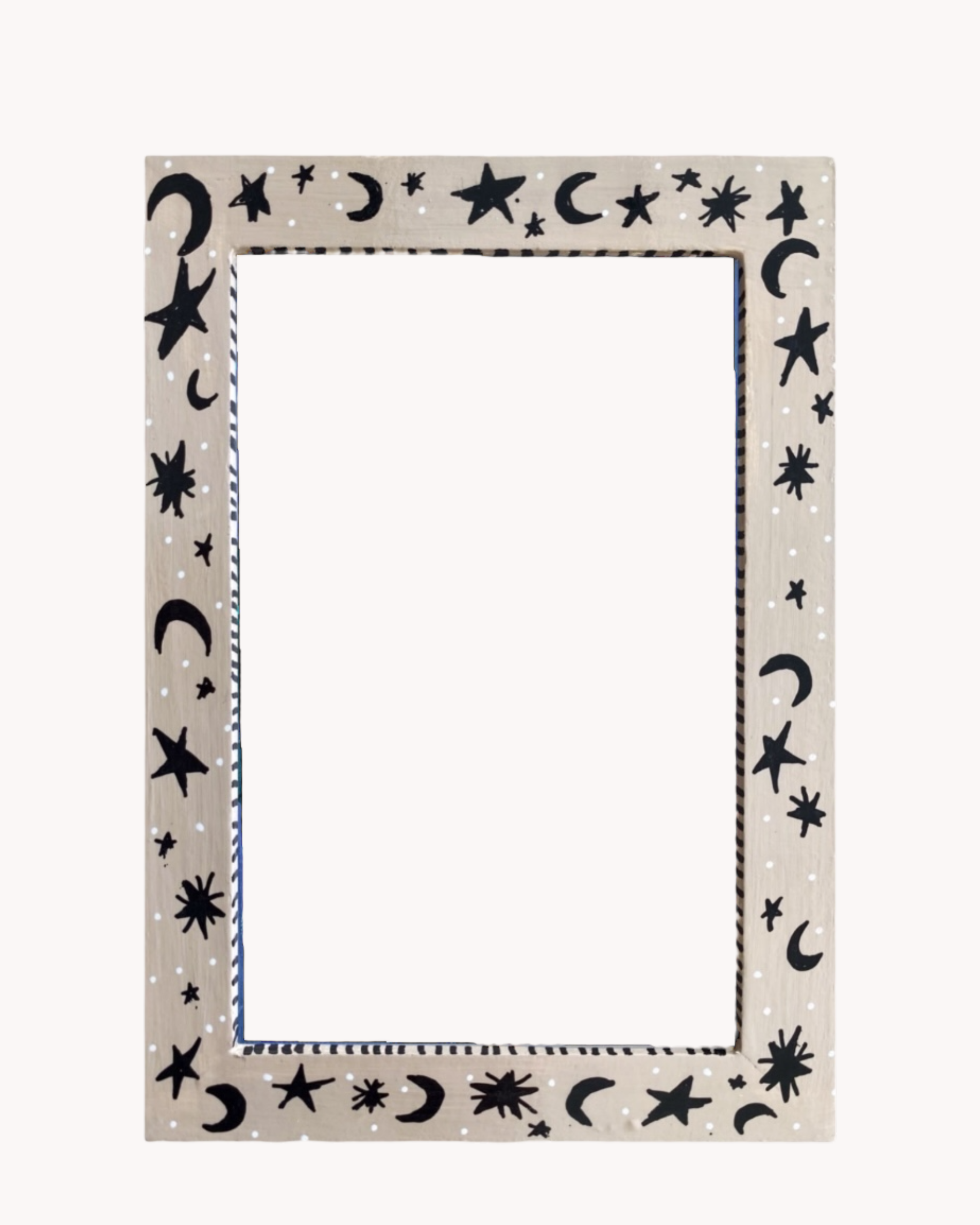 Sand Star & Moon ( Hand Painted Frame 4x6 inch)