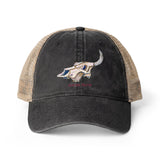 Resting Cow Skull Women's Washed Mesh-Back Cap
