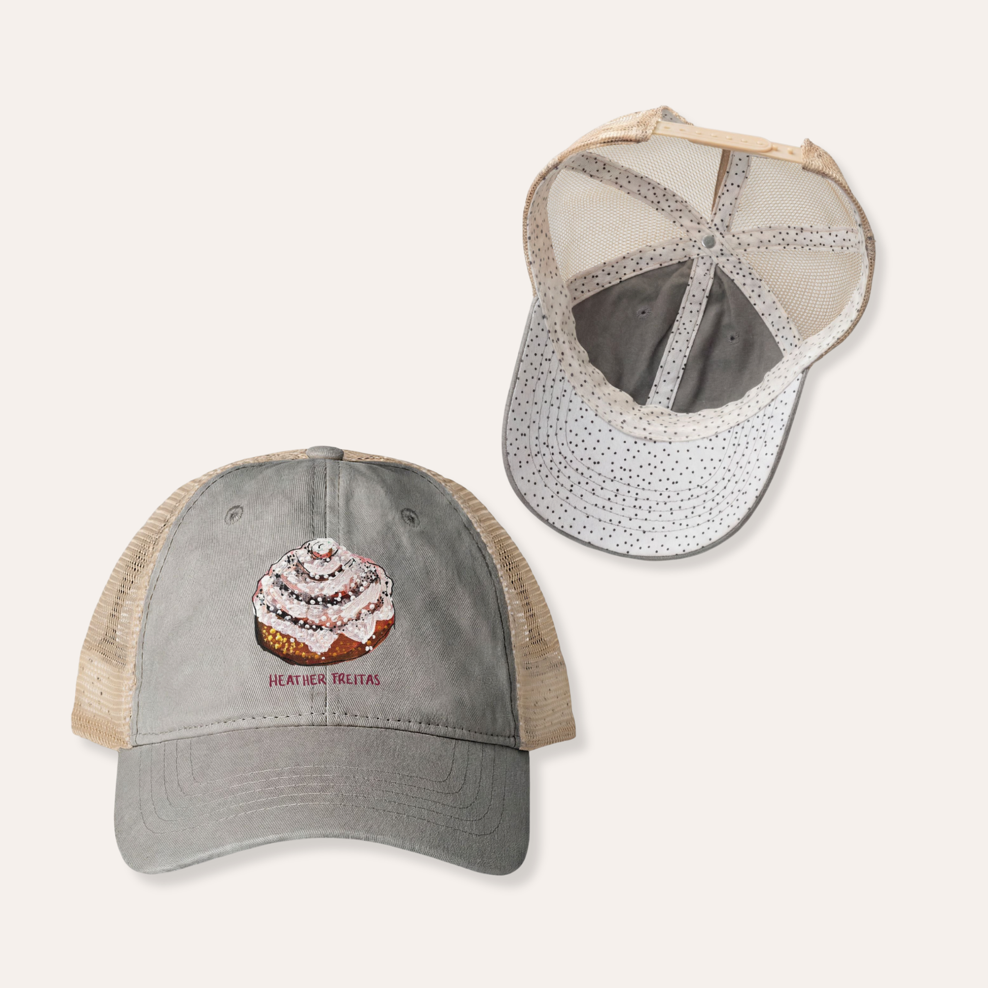 Cinnamon Roll Women's Washed Mesh-Back Cap