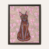 Havana Brown Cat Framed Fine Art Canvas Print