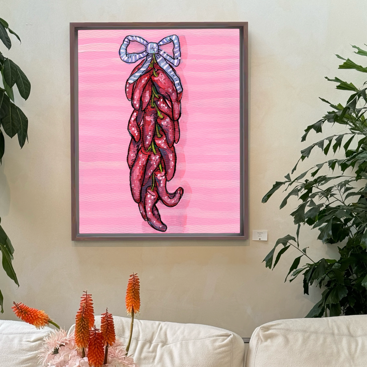 Dried Chili's Framed Fine Art Canvas Print
