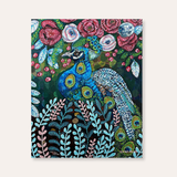 Blue Boy Peacock Paper Print