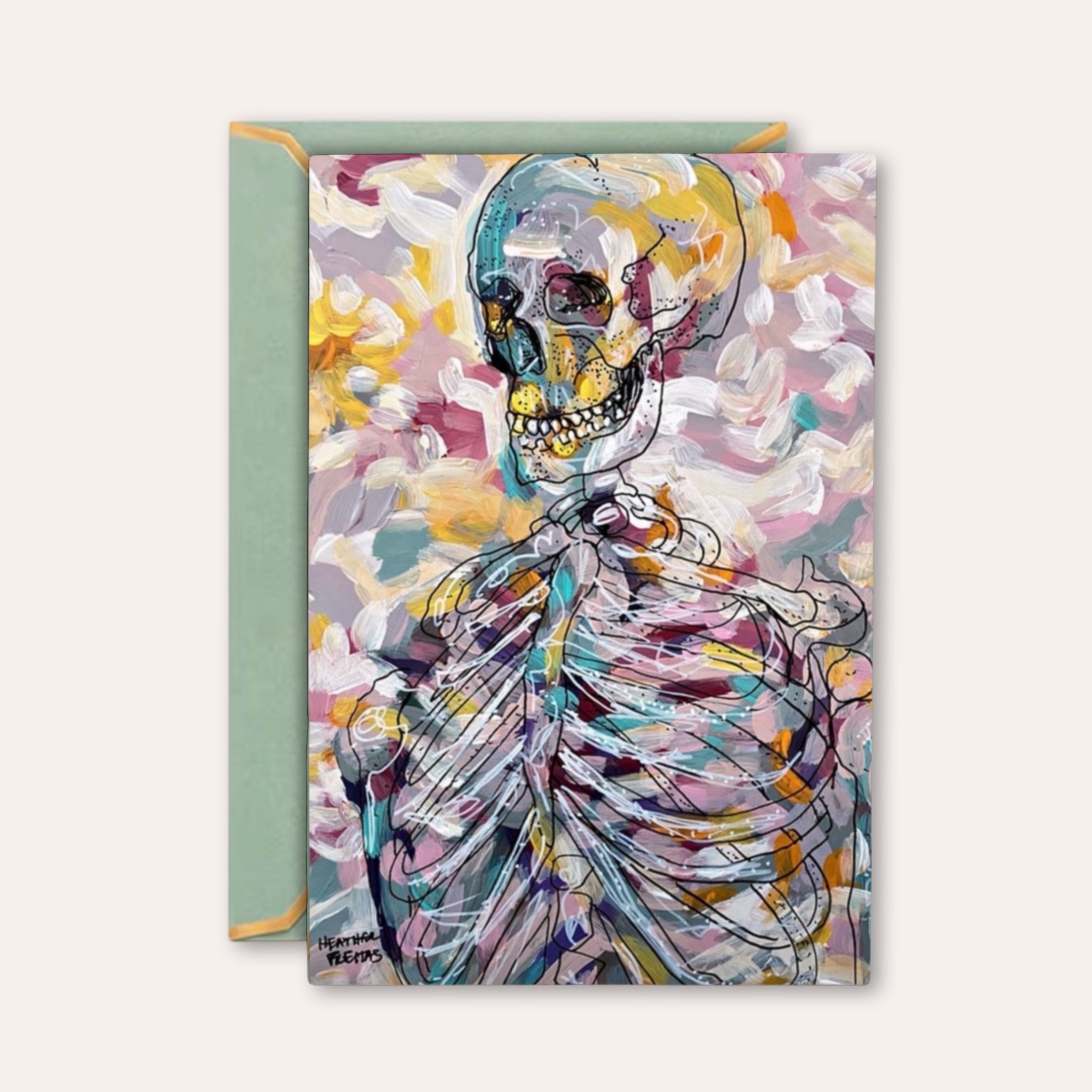 Pastel Skeleton - Greeting Card / Fine Art Print