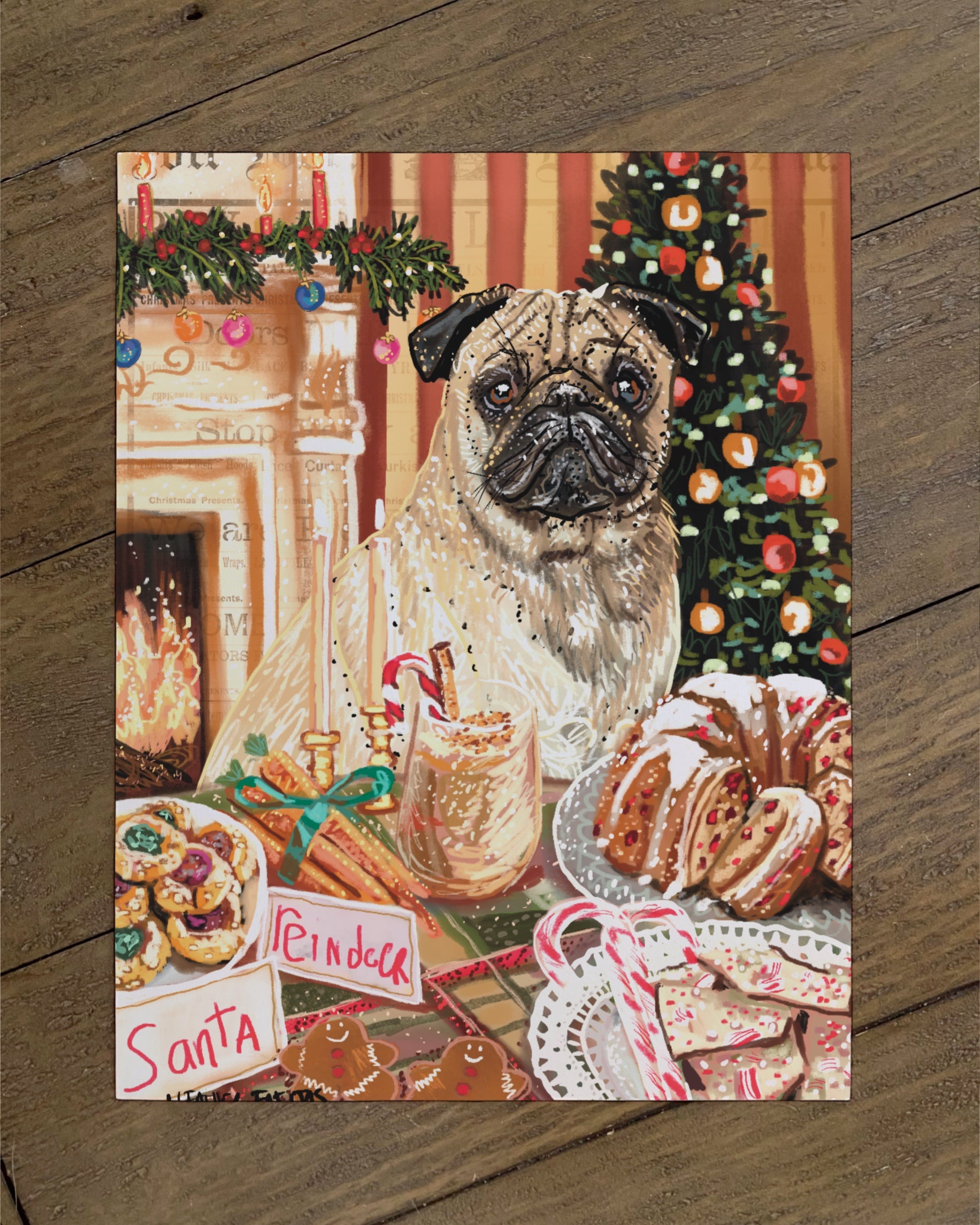 Pug - Build Your Own Ding Dog Paper Print