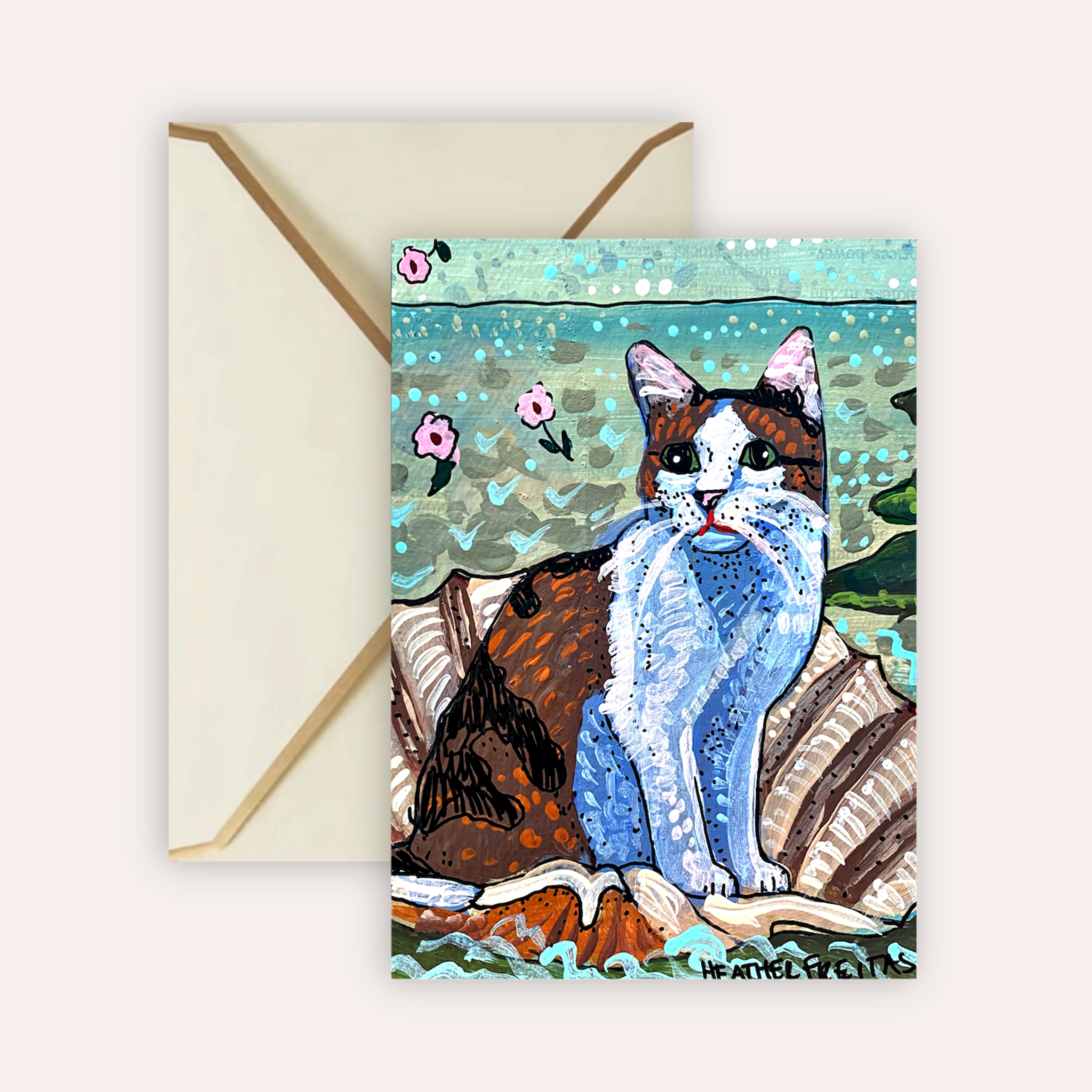 Venus Calico Cat Fine Art Greeting Card