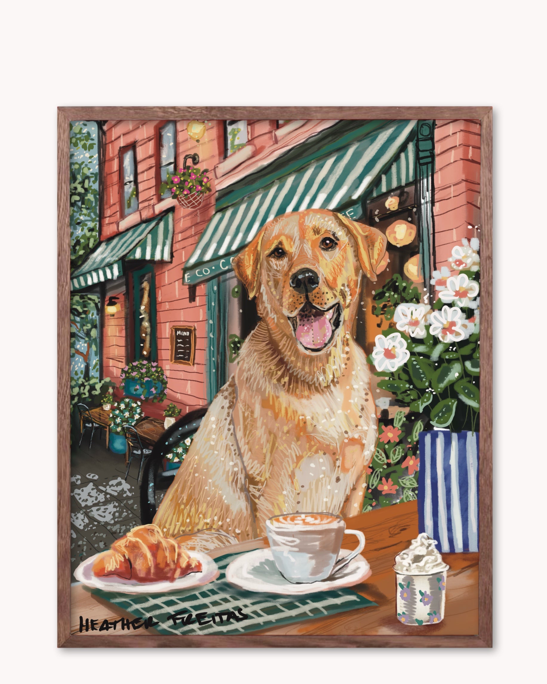 Labrador - Build Your Own Dining Dog Paper Print
