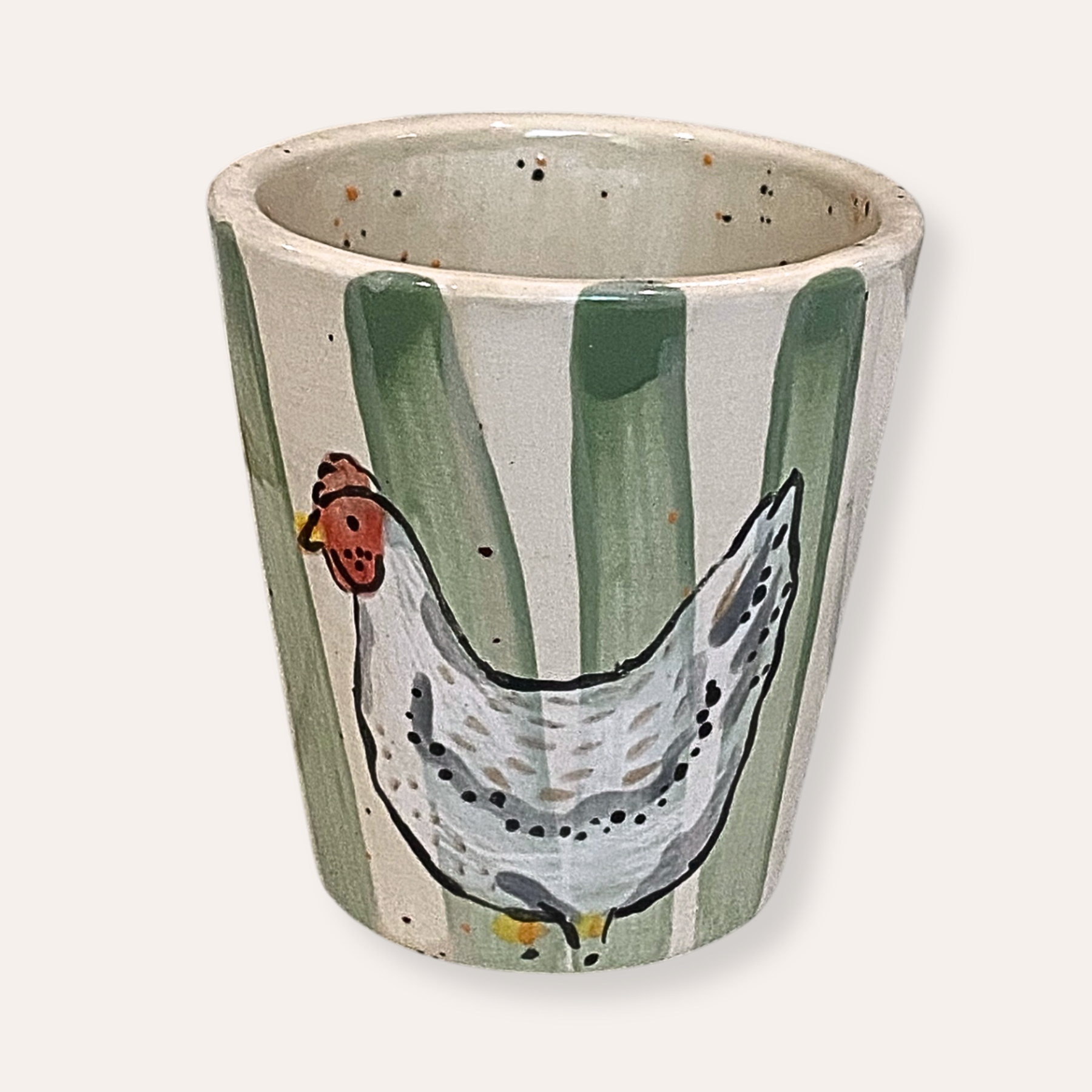Chicken Hand Painted Ceramic Shot Glass