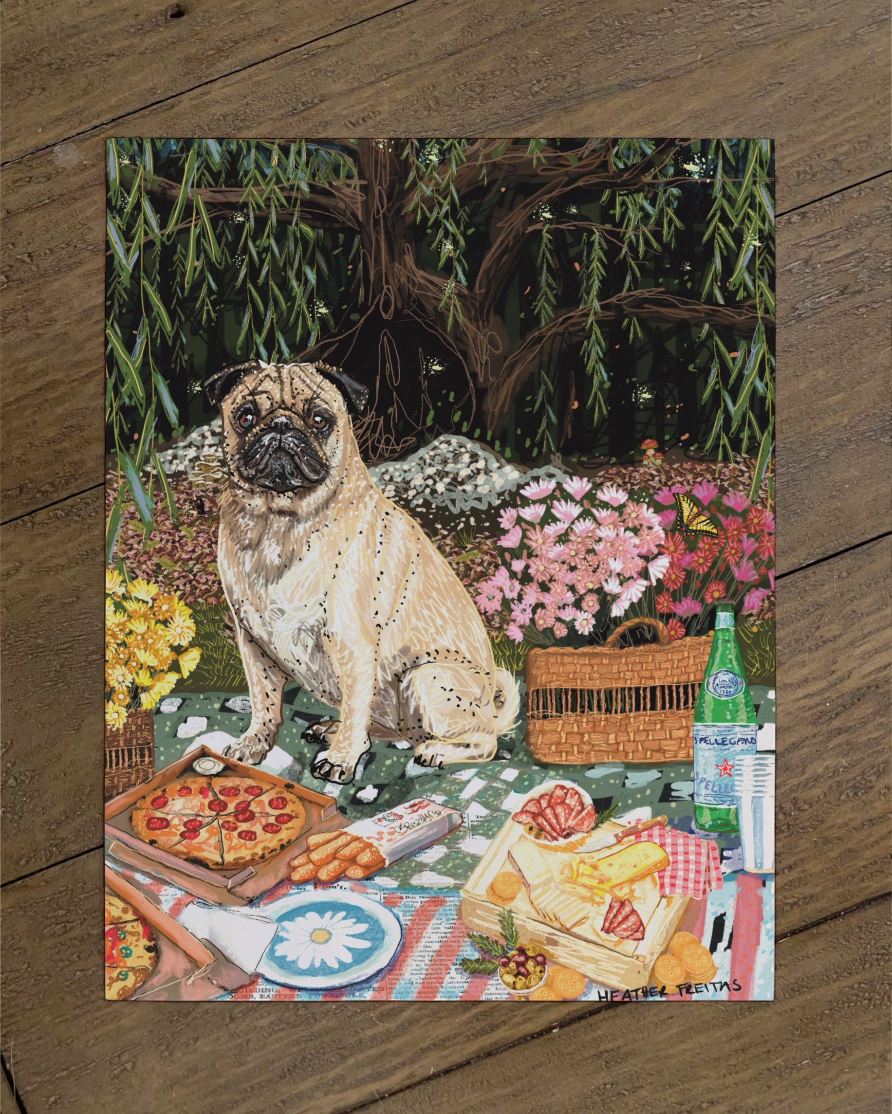Pug - Build Your Own Ding Dog Paper Print