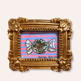 Starlight Chocolate Peppermint Framed Mini Original Painting
