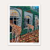 Fine Dinging Giraffe Hand Signed Fine Art Print
