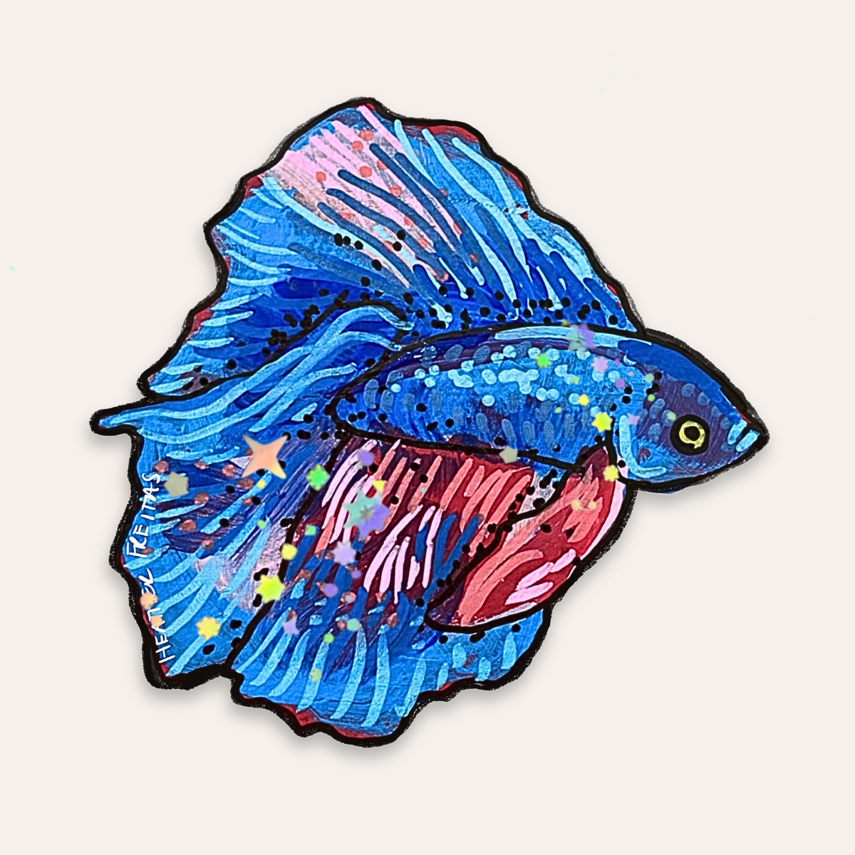 Blue Betta Betta Sticker