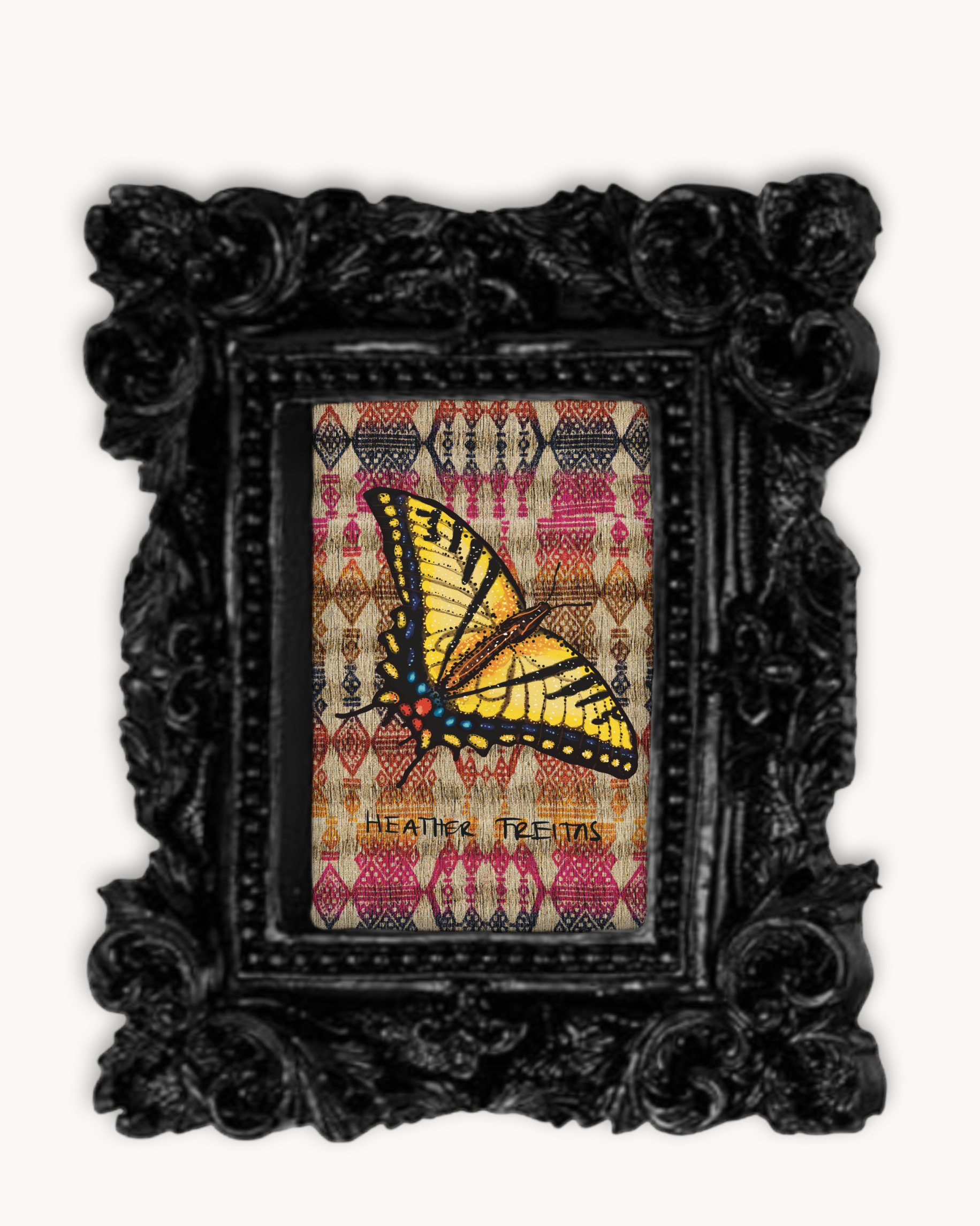 Two-tailed Swallowtail Butterfly Framed Magnet be ( Small )