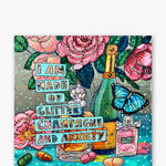 Made Of Glitter, Champagne & Anxiety ( Original Painting ) - Heather Freitas - fine art home deccor