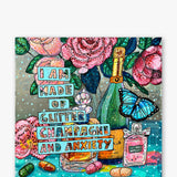 Made Of Glitter, Champagne & Anxiety ( Original Painting ) - Heather Freitas - fine art home deccor