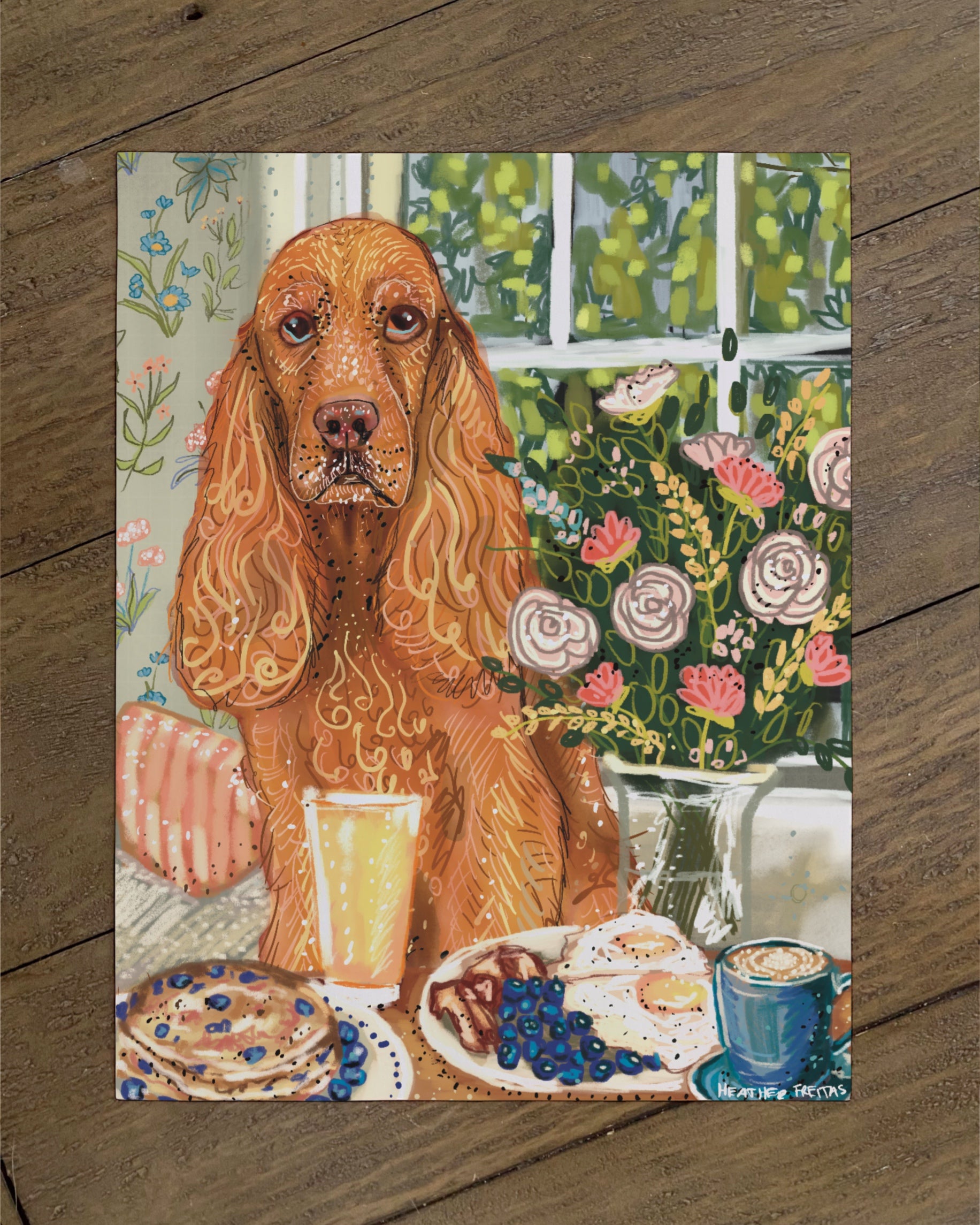Cocker Spaniel - Build Your Own Dining Dog Paper Print