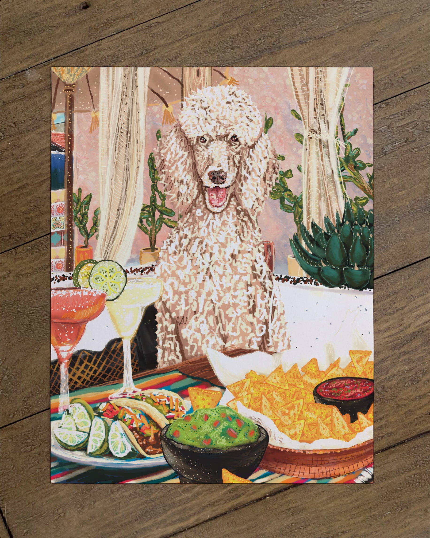 Standard Poodle - Build Your Own Dining Dog Paper Print