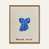 Blue Ribbon Beaded Wall Art