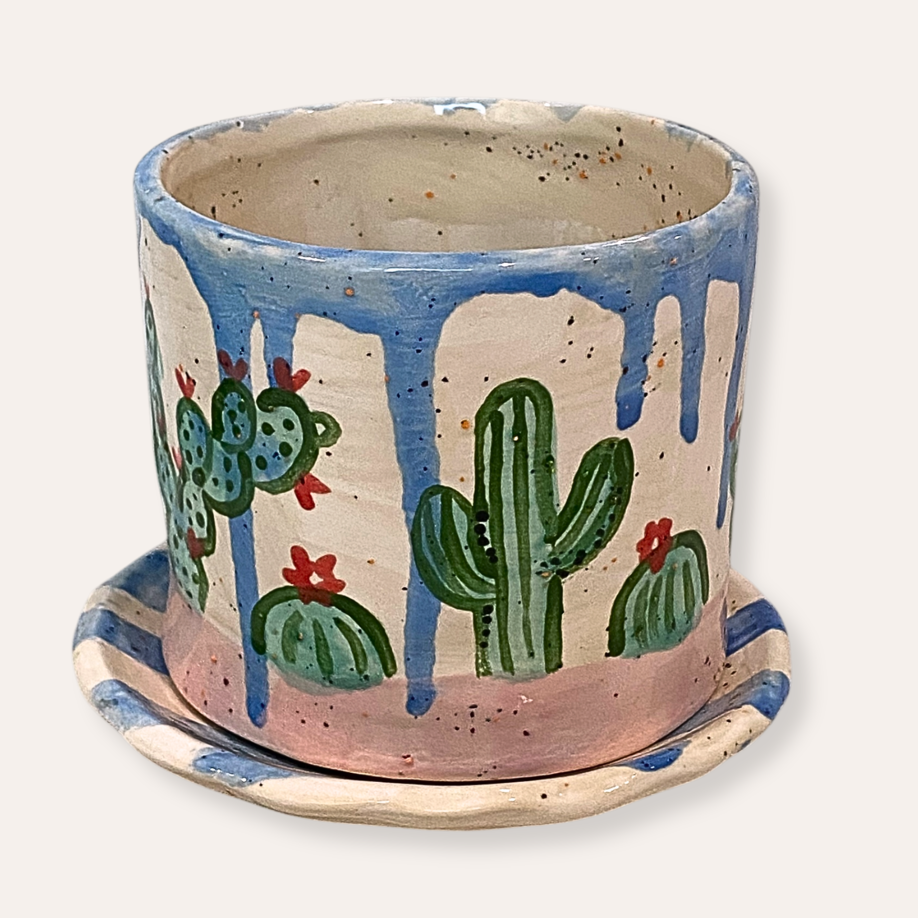 Sonoran Desert Hand Painted Ceramic 4 inch Planter