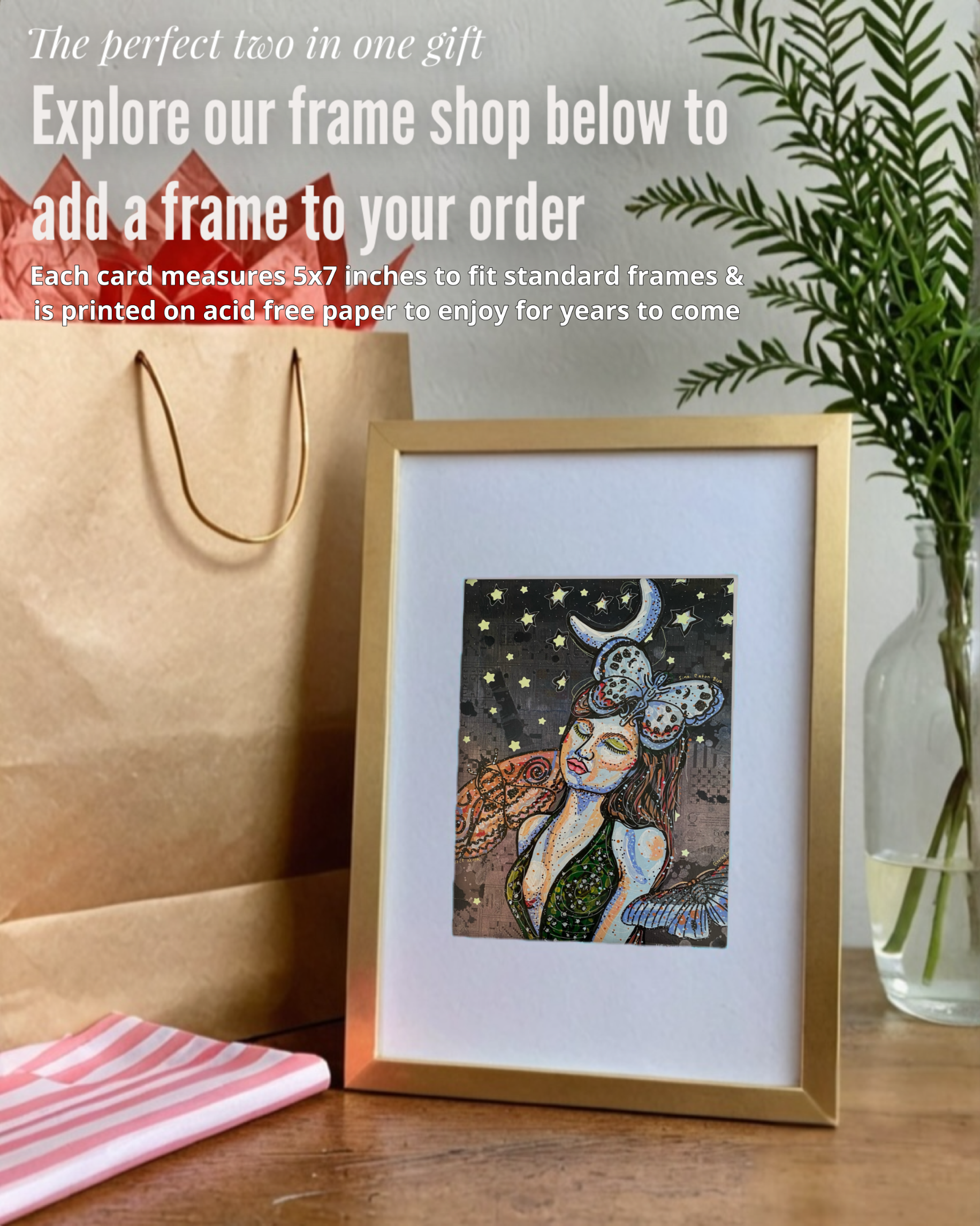 Moon Tides & Moth Flies - Greeting Card / Fine Art Print