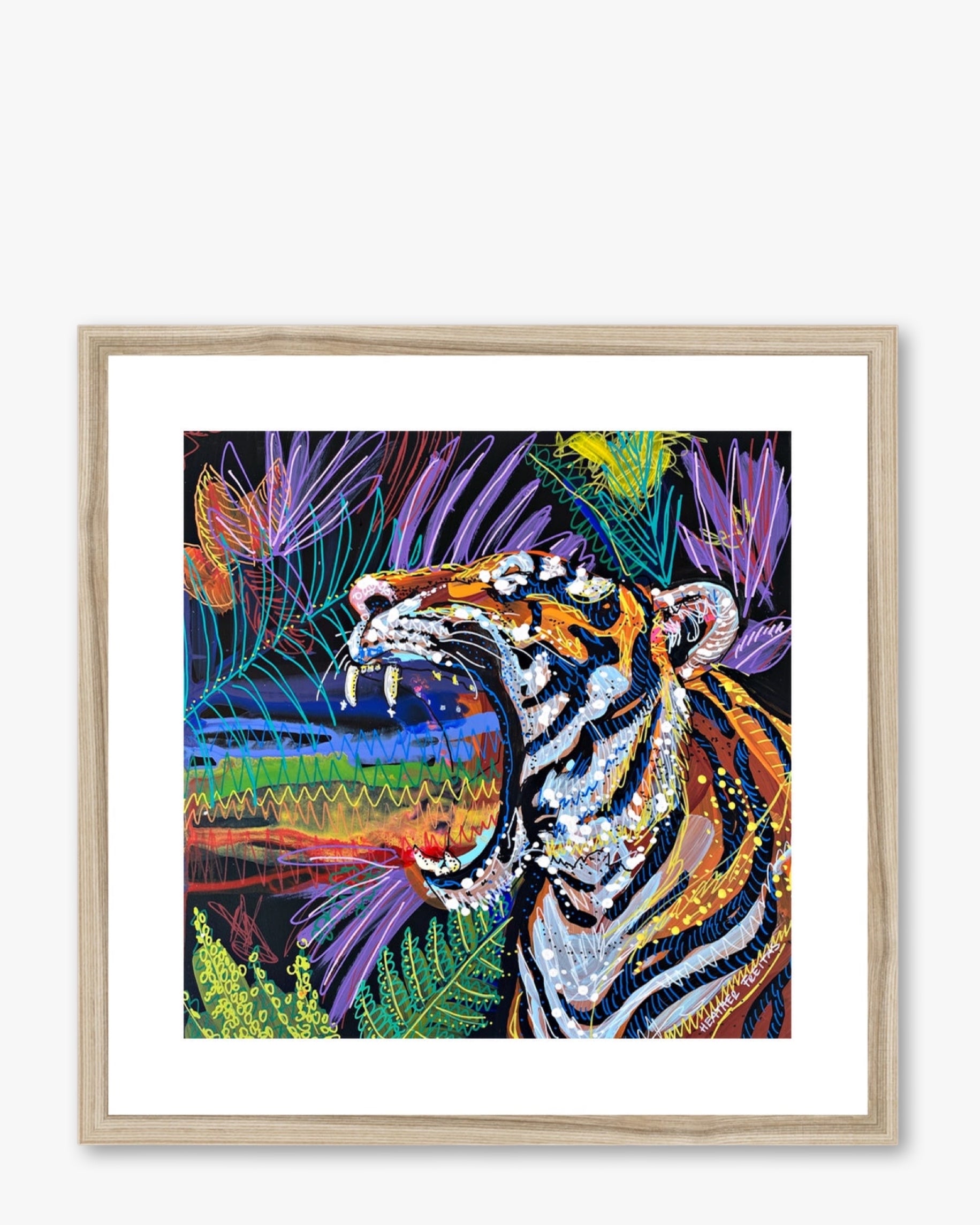 Tiger Tides & Rainbow Vibes Framed & Mounted Print