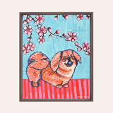 Pekingese Dog Framed Fine Art Canvas Print