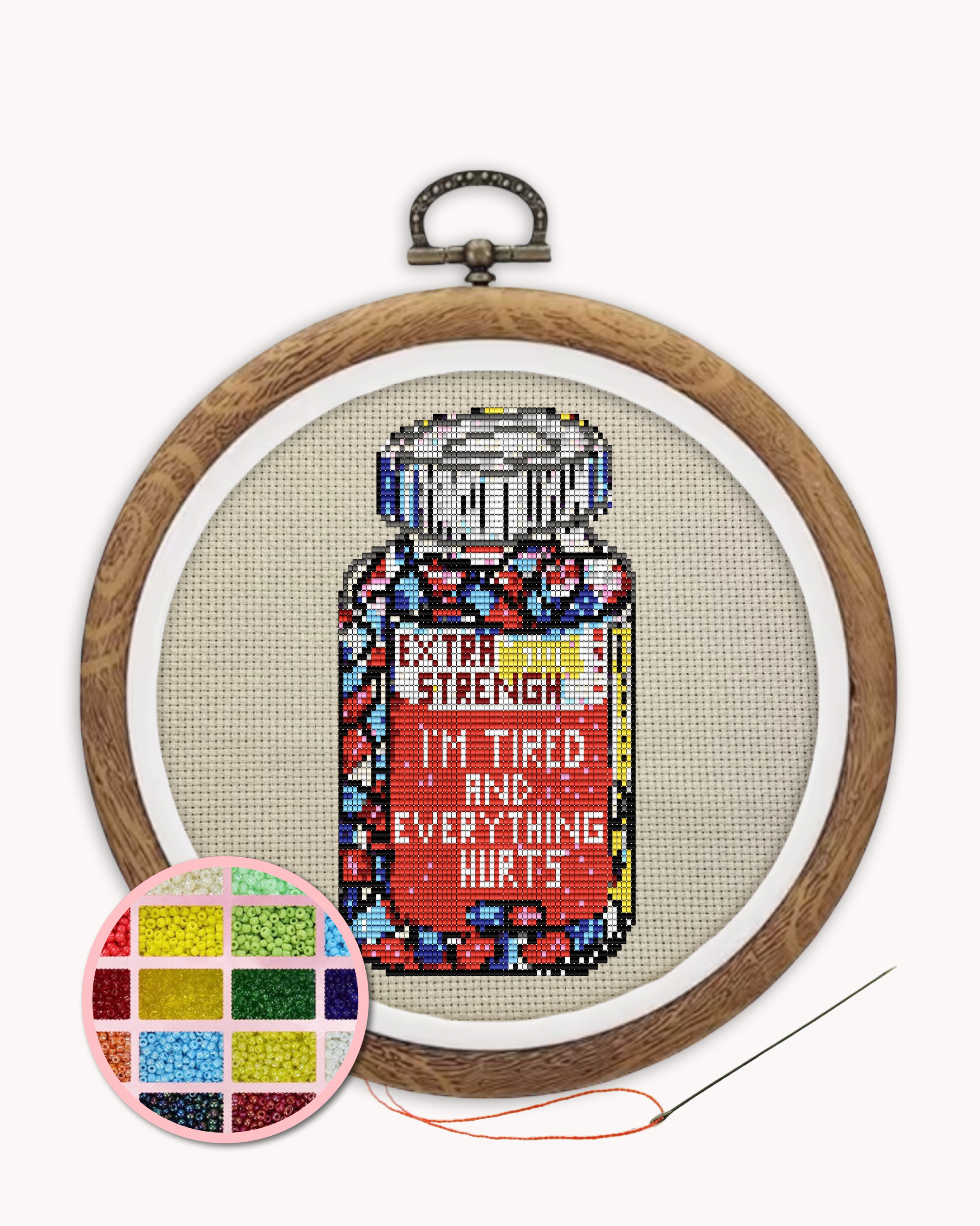 I’m Tired & In Pain Beaded Art Kit ( XL 6 inch )