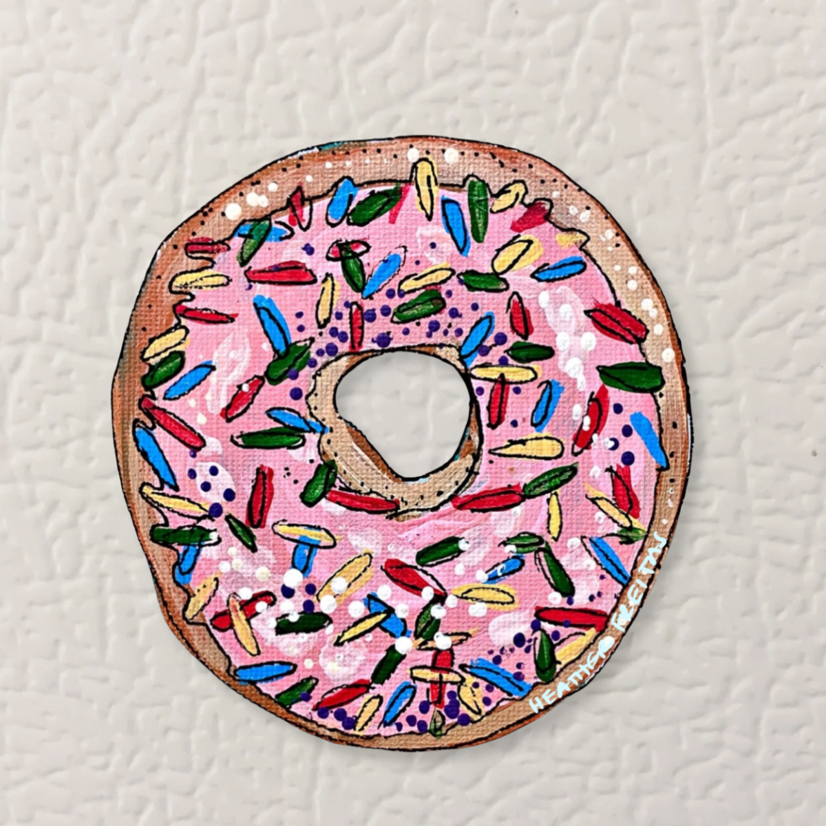 Pink Donut With Sprinkles Magnet ( Die-Cut )