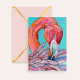 Garnet Flamingo Fine Art Greeting Card