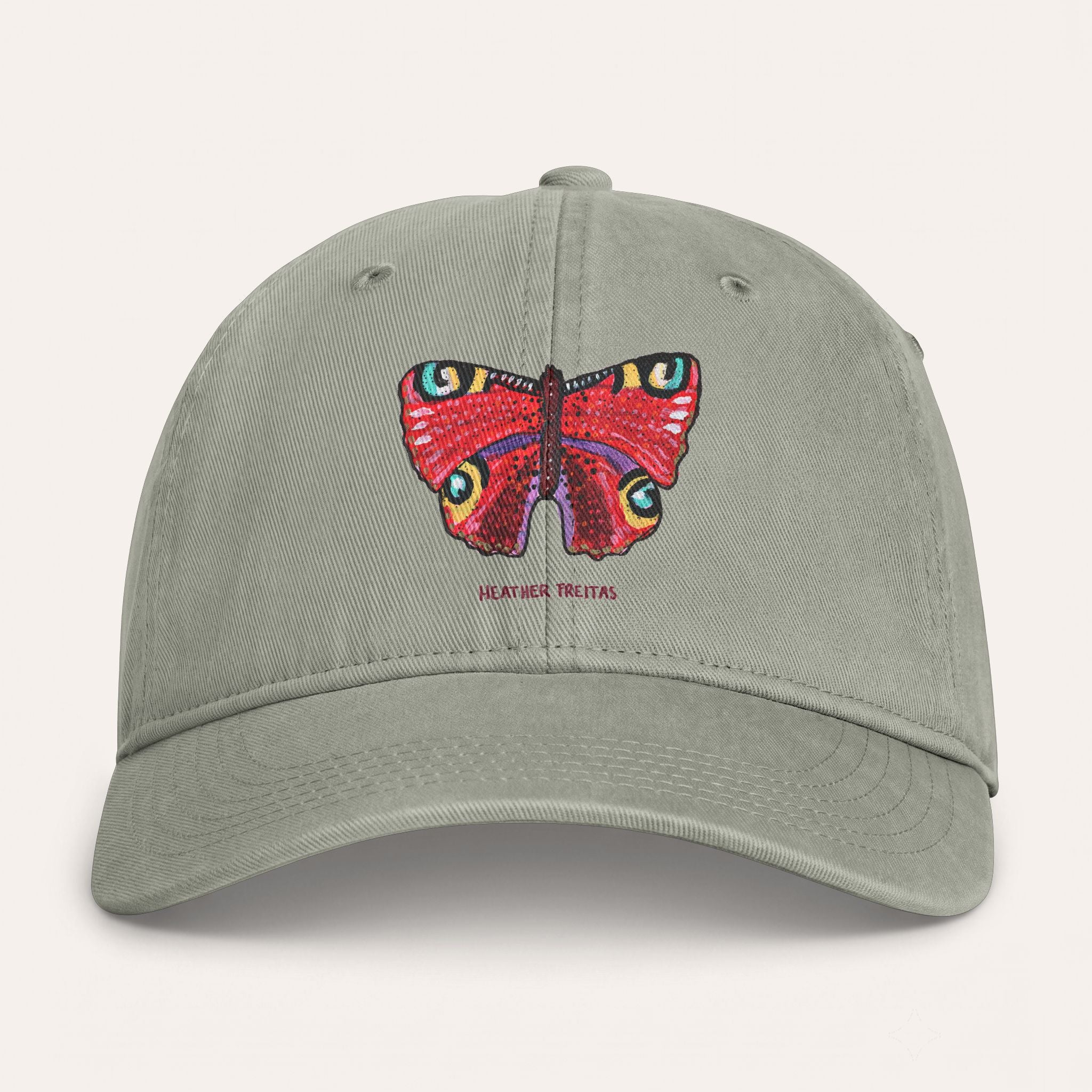 Peacock Butterfly Washed Cotton Cap