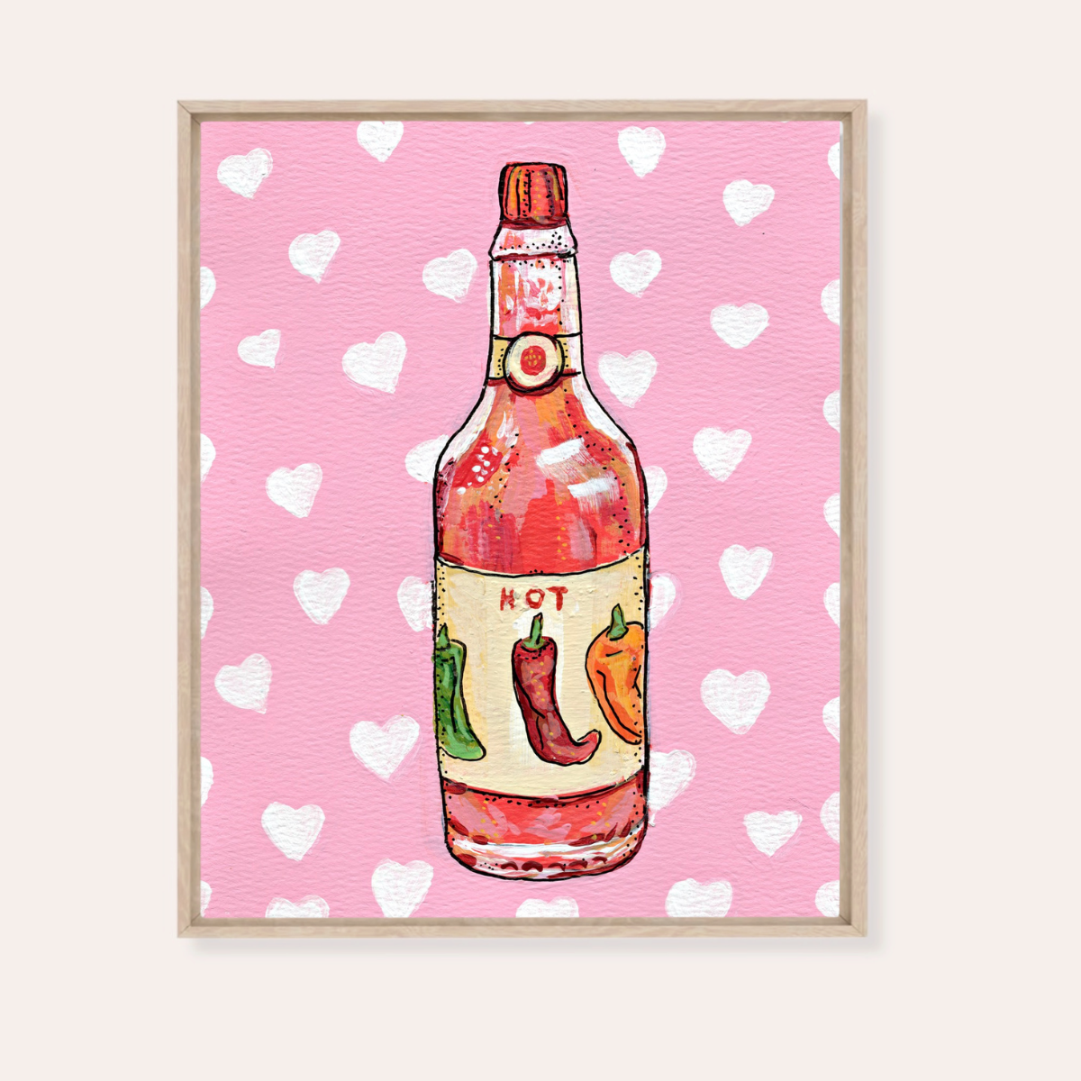 Hot Sauce Framed Fine Art Canvas Print