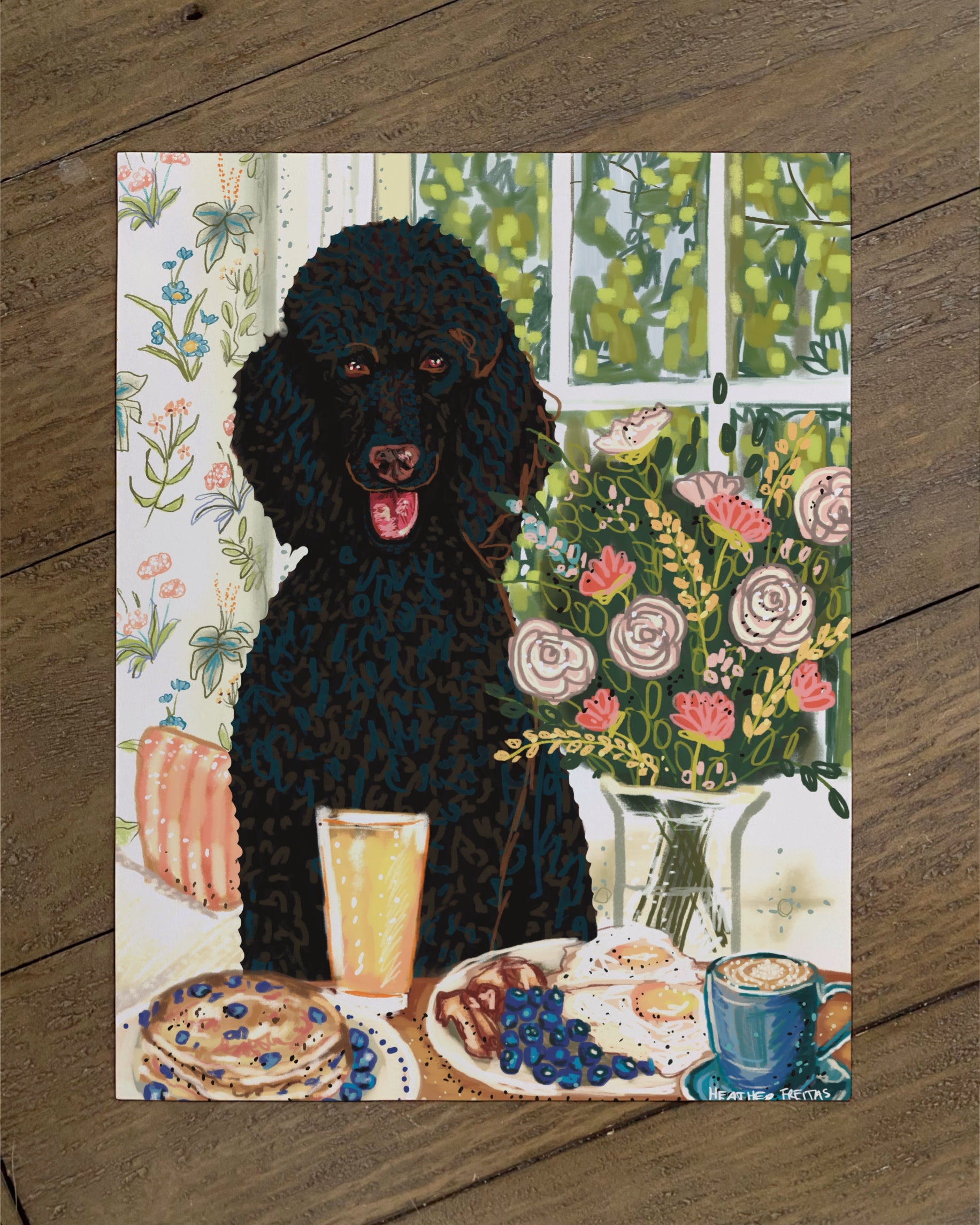 Standard Poodle - Build Your Own Dining Dog Paper Print