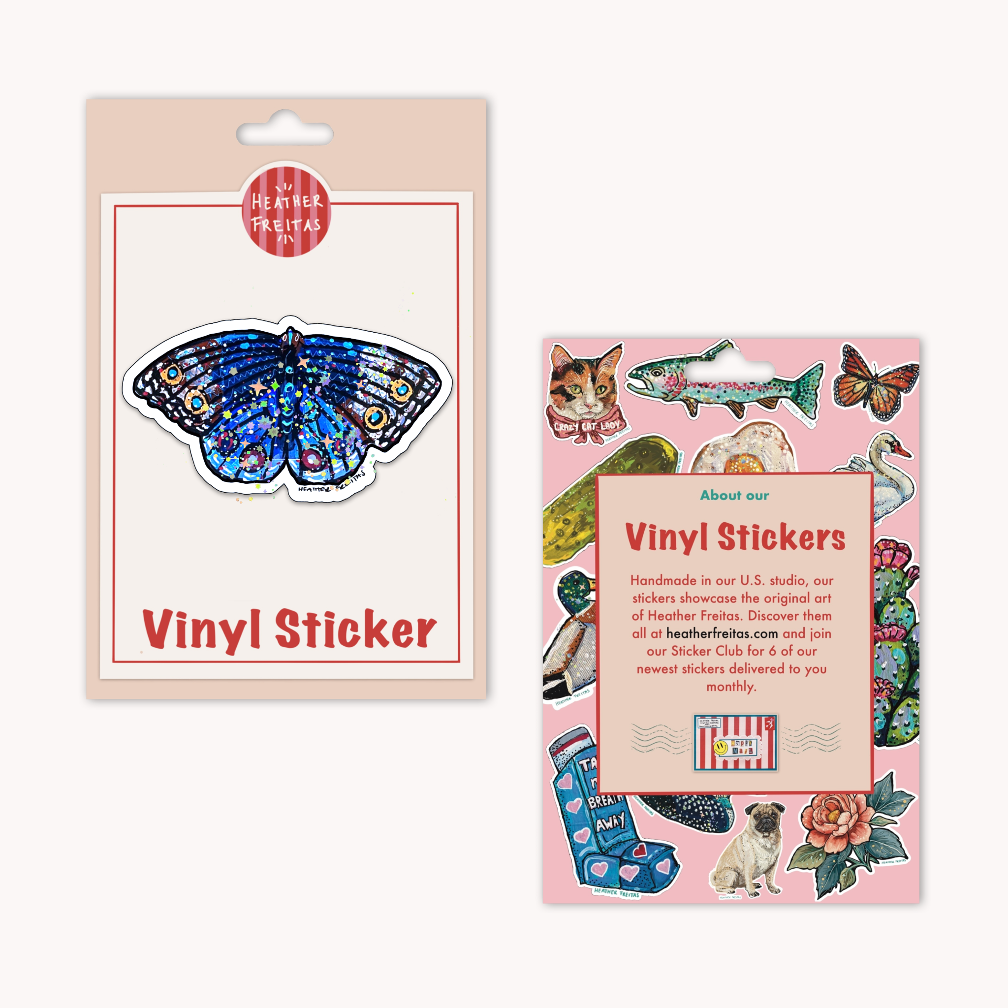 Coastal Blue Butterfly Sticker