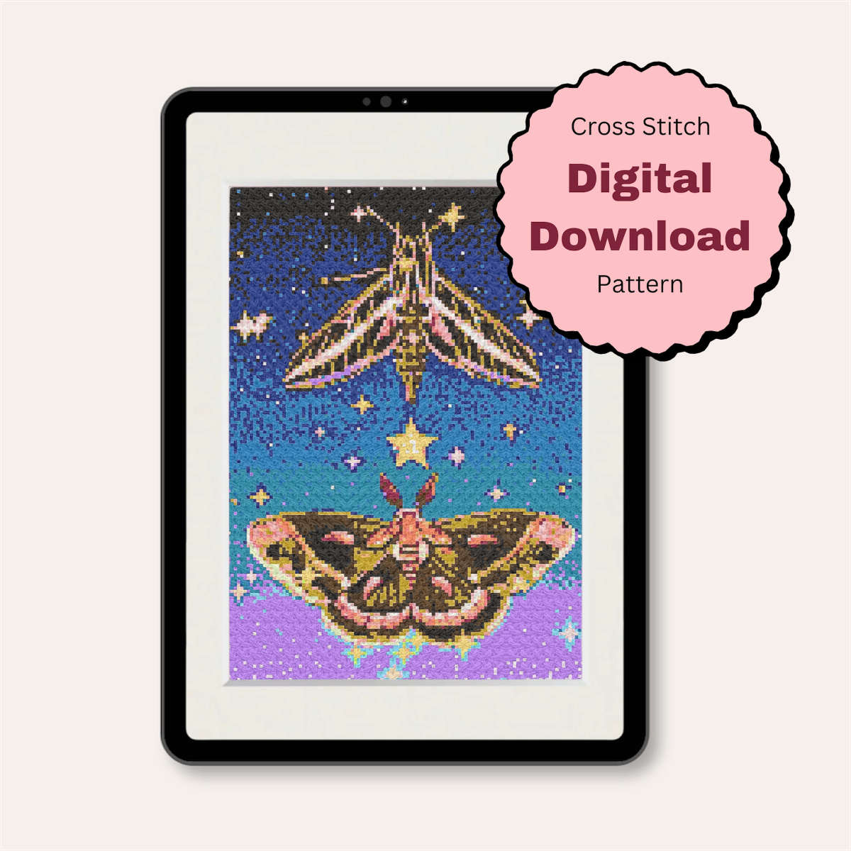 Moths Counted Cross Stitch Pattern ( Digital Download ) (Copy)