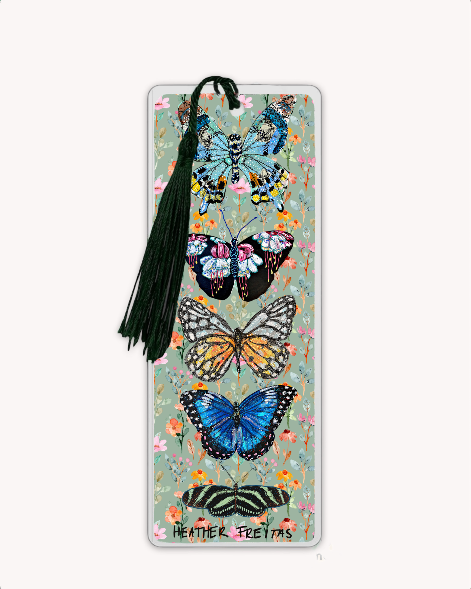 Floral Butterfly Bookmark