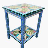 Evil Eye Peacock Hand Painter Accent Table