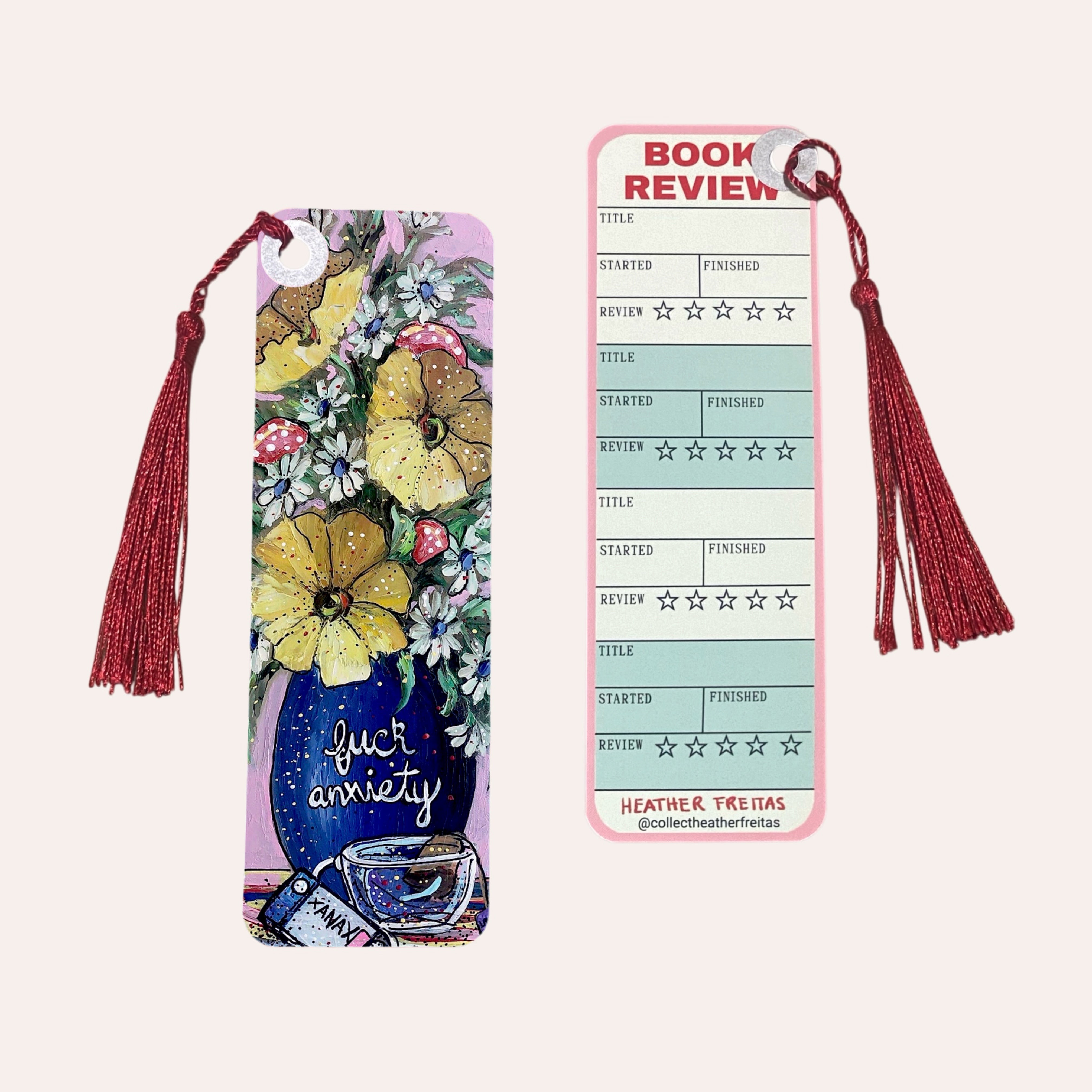 Fuck Anxiety Soft Touch Premium Bookmark