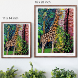 Twilight Snack Giraffe Hand Signed Fine Art Print