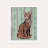 Abyssinian Cat Hand Signed Fine Art Print