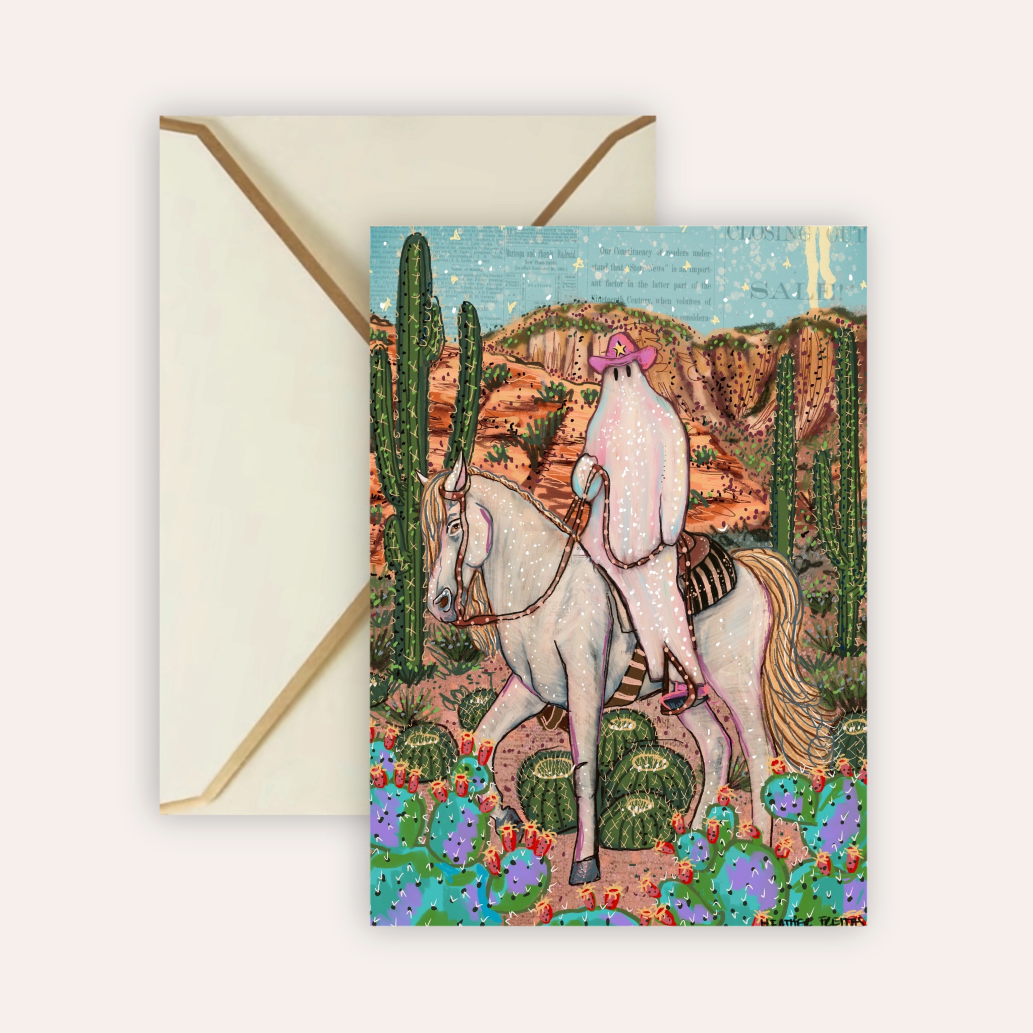 Cowgirl Ghost Fine Art Greeting Card