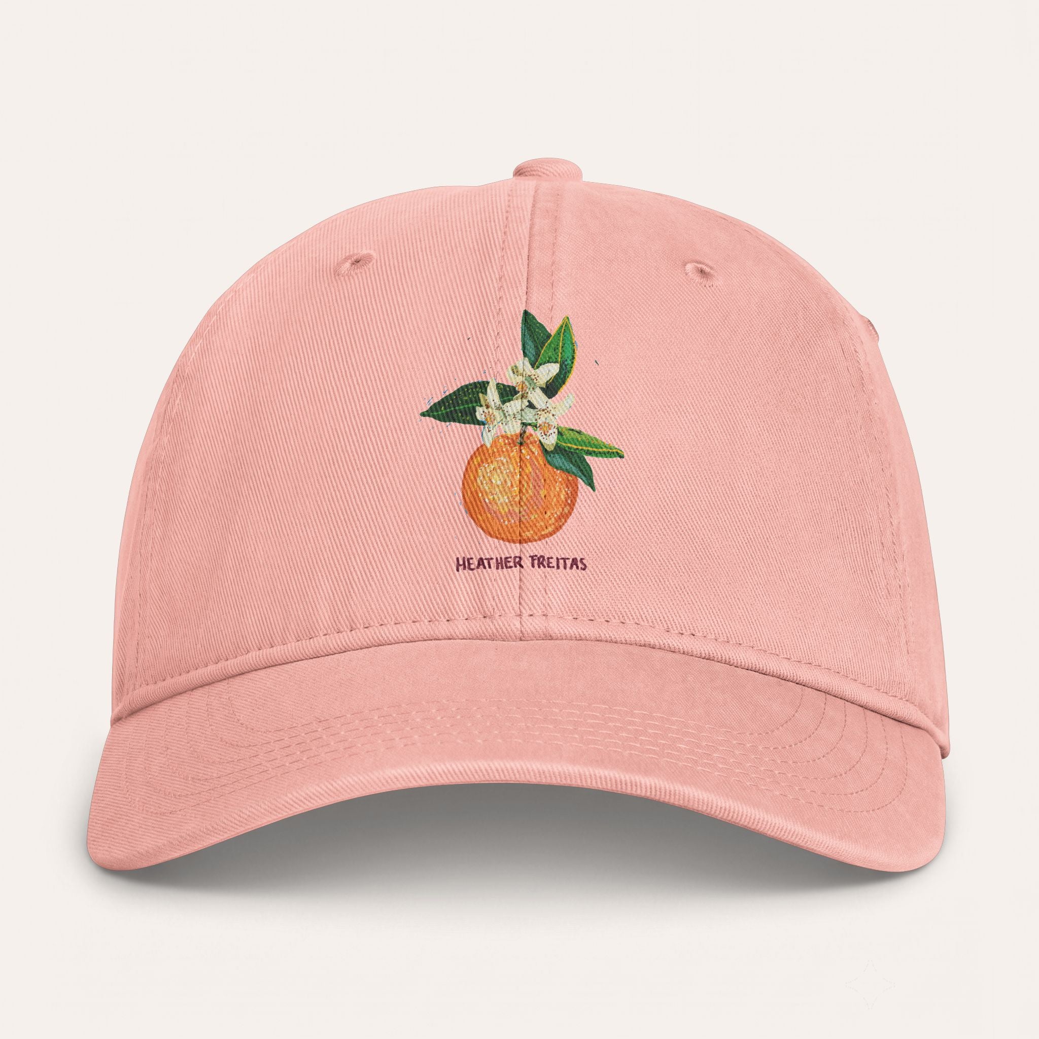 Orange Washed Cotton Cap