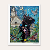 Jupiter Black Cat Hand Signed Fine Art Print
